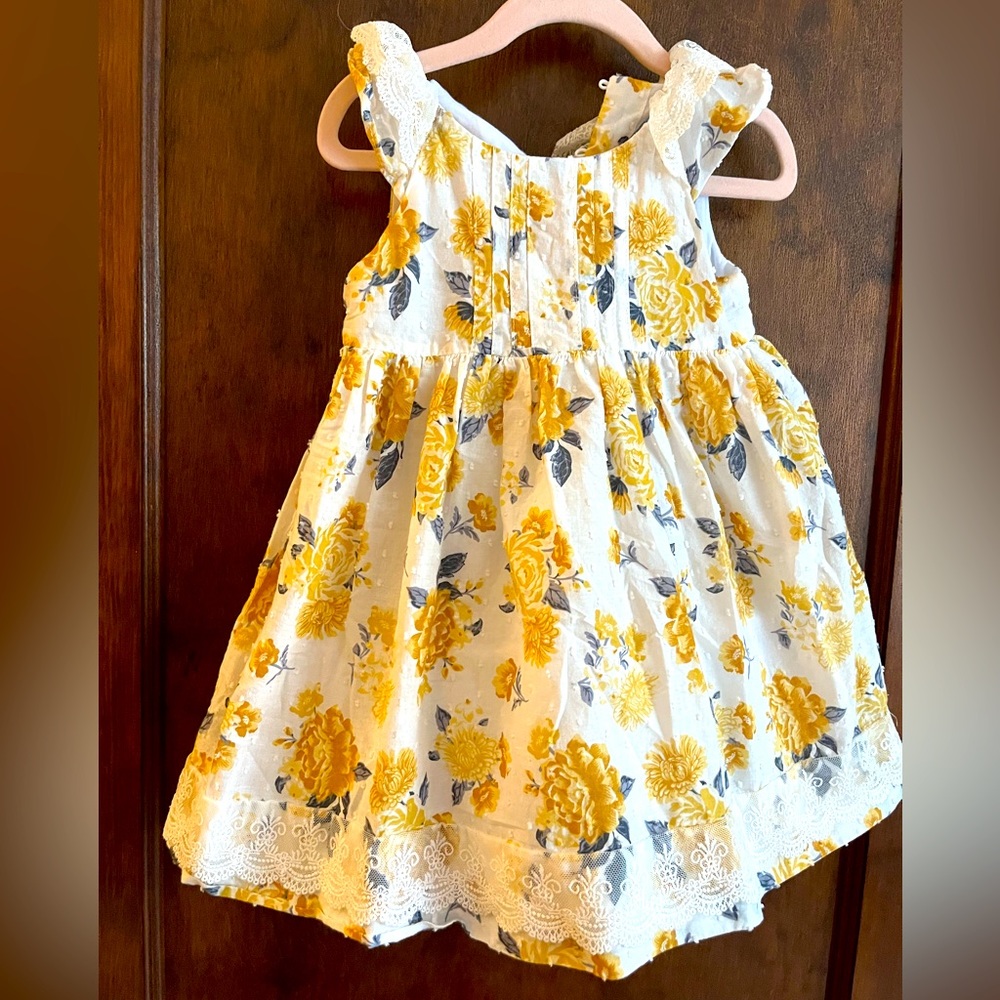 2T girl yellow and blue dress Tahari